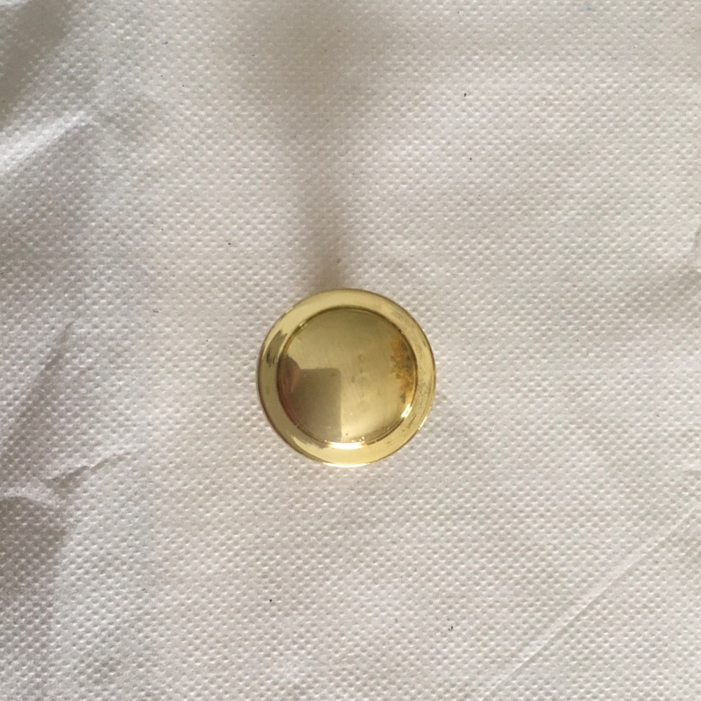 12 Gold Round Metal Knobs
